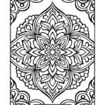 Flower mandala coloring page – Printable stress-relief art