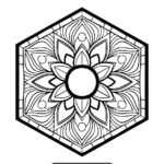 Floral mandala with hexagonal shape – Printable design