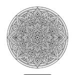 Detailed round flower mandala – Printable coloring page