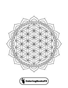 Geometric flower of life mandala – Printable symmetrical design