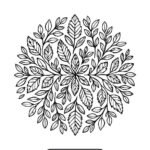 Leaf mandala – Printable nature-inspired coloring page