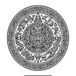 Aztec Mandala Coloring Page – Ancient Solar Symbols to Print
