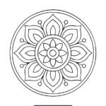 Circular Floral Mandala to Print – Mindful Coloring Art