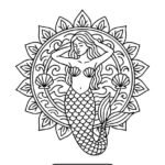 Mermaid and seashell mandala coloring page – Print at home