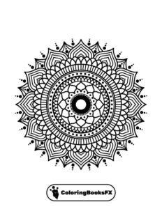 Decorative mandala coloring page to print