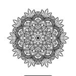 Ornamental flower mandala coloring page printable