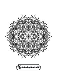 Ornamental flower mandala coloring page printable
