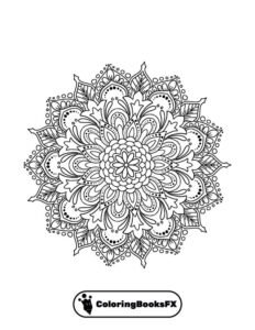 Flower mandala to color with ornamental design